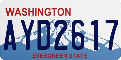 WA license plate AYD2617
