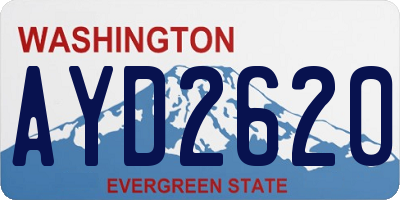 WA license plate AYD2620
