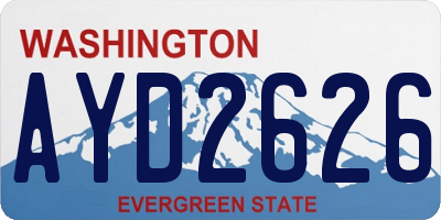 WA license plate AYD2626