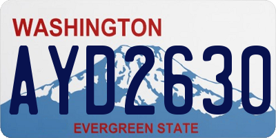 WA license plate AYD2630