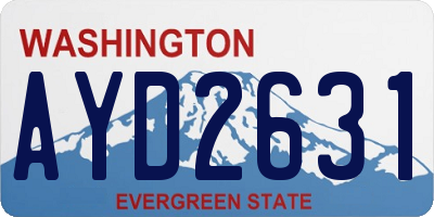 WA license plate AYD2631