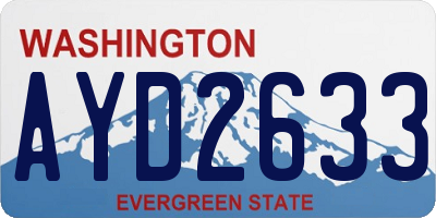 WA license plate AYD2633