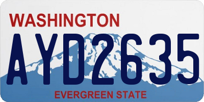 WA license plate AYD2635
