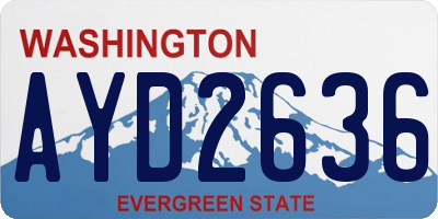 WA license plate AYD2636