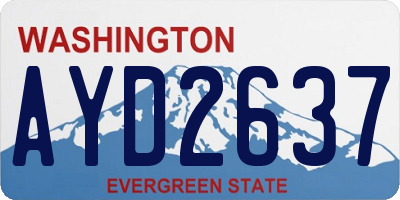 WA license plate AYD2637