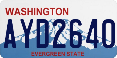 WA license plate AYD2640