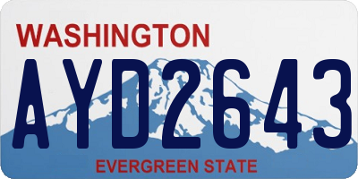 WA license plate AYD2643