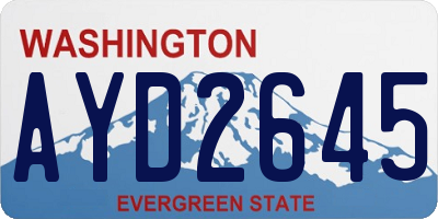 WA license plate AYD2645