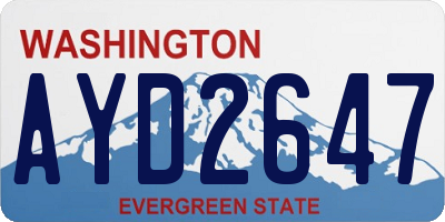 WA license plate AYD2647