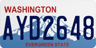WA license plate AYD2648