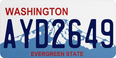 WA license plate AYD2649