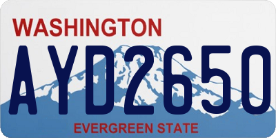 WA license plate AYD2650