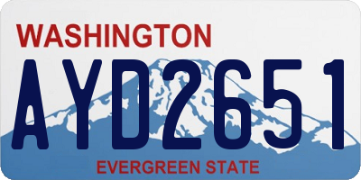 WA license plate AYD2651