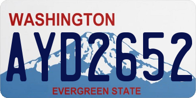 WA license plate AYD2652