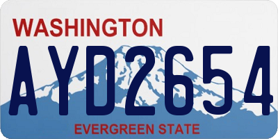 WA license plate AYD2654