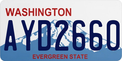 WA license plate AYD2660