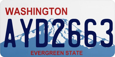 WA license plate AYD2663
