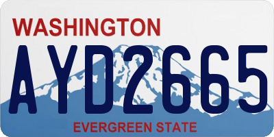 WA license plate AYD2665