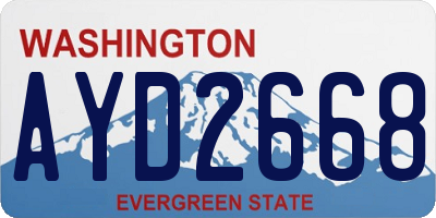 WA license plate AYD2668