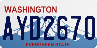 WA license plate AYD2670
