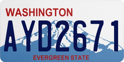 WA license plate AYD2671