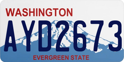 WA license plate AYD2673