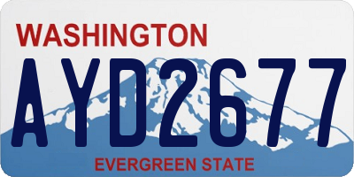 WA license plate AYD2677