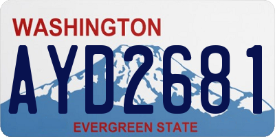 WA license plate AYD2681