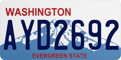 WA license plate AYD2692