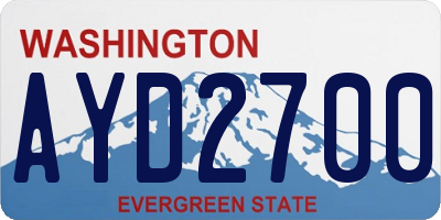 WA license plate AYD2700