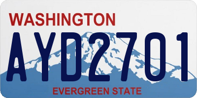 WA license plate AYD2701