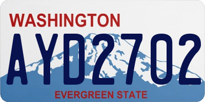 WA license plate AYD2702