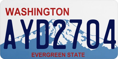 WA license plate AYD2704
