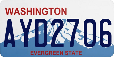 WA license plate AYD2706