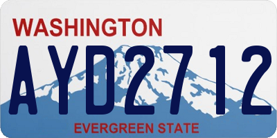 WA license plate AYD2712