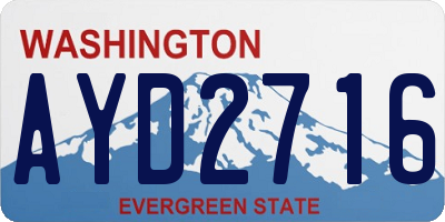 WA license plate AYD2716