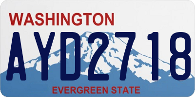 WA license plate AYD2718