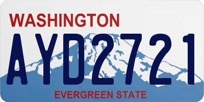 WA license plate AYD2721