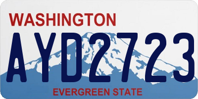 WA license plate AYD2723