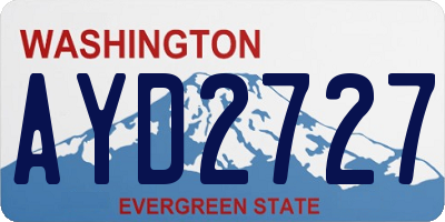 WA license plate AYD2727