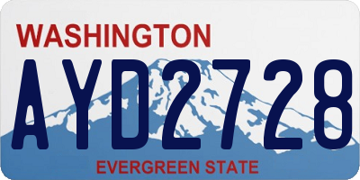 WA license plate AYD2728