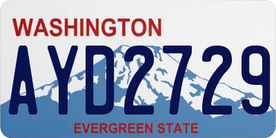 WA license plate AYD2729