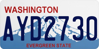 WA license plate AYD2730