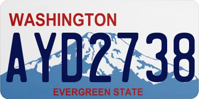WA license plate AYD2738