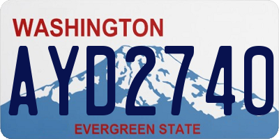 WA license plate AYD2740