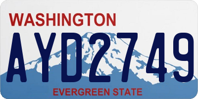 WA license plate AYD2749