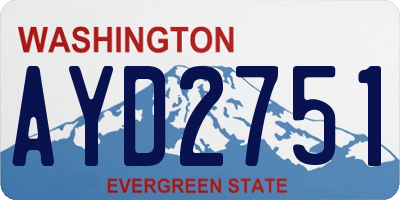 WA license plate AYD2751