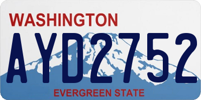 WA license plate AYD2752