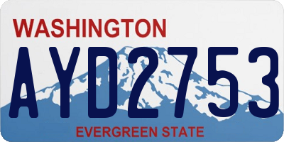 WA license plate AYD2753