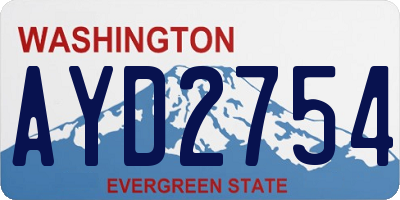 WA license plate AYD2754